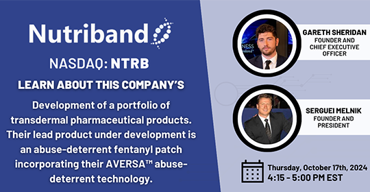 NASDAQ: NTRB - Nutriband Inc.